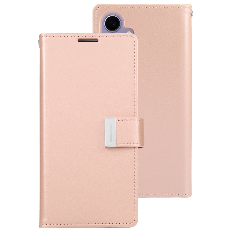 For Samsung Galaxy S24 5G GOOSPERY RICH DIARY Crazy Horse Texture Leather Phone Case(Rose Gold) - free shipping - PMC Jewellery - Order now!