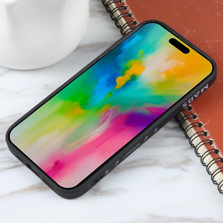 For iPhone 16 Pro Max Astronaut Pattern Silicone Straight Edge Phone Case(Mars Astronaut-Black) - iPhone 16 Pro Max Cases by PMC TechLife | Online Shopping South Africa | PMC TechLife | Buy Now Pay Later Mobicred