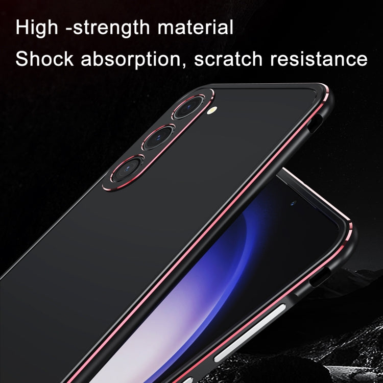 For Samsung Galaxy S23 FE 5G Aurora Series Lens Protector + Metal Frame Phone Case(Black Silver) - Galaxy S23 FE 5G Cases by PMC TechLife | Online Shopping South Africa | PMC TechLife