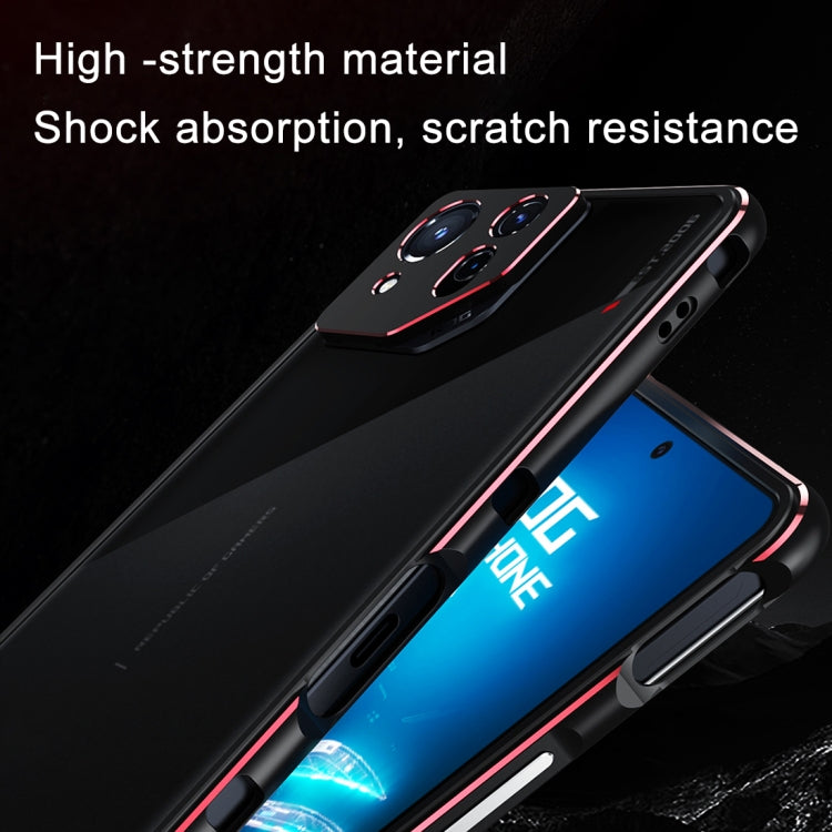 For ASUS ROG Phone 8 Lens Protector + Metal Frame Phone Case(Black) - ASUS Cases by PMC TechLife | Online Shopping South Africa | PMC TechLife | Buy Now Pay Later Mobicred