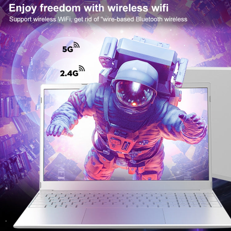 V8 15.6 inch Ultrathin Laptop, 16GB+128GB, Windows 10 Intel Processor N95 Quad Core(Silver) - Others by PMC TechLife | Online Shopping South Africa | PMC TechLife