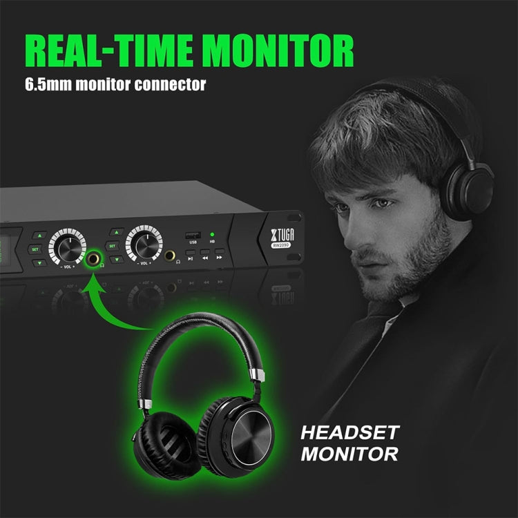 XTUGA RW2090 Professional Stage Wireless 2 Channel In Ear Monitoring System 2 in 1(AU Plug) - Microphone by XTUGA | Online Shopping South Africa | PMC TechLife | Buy Now Pay Later Mobicred