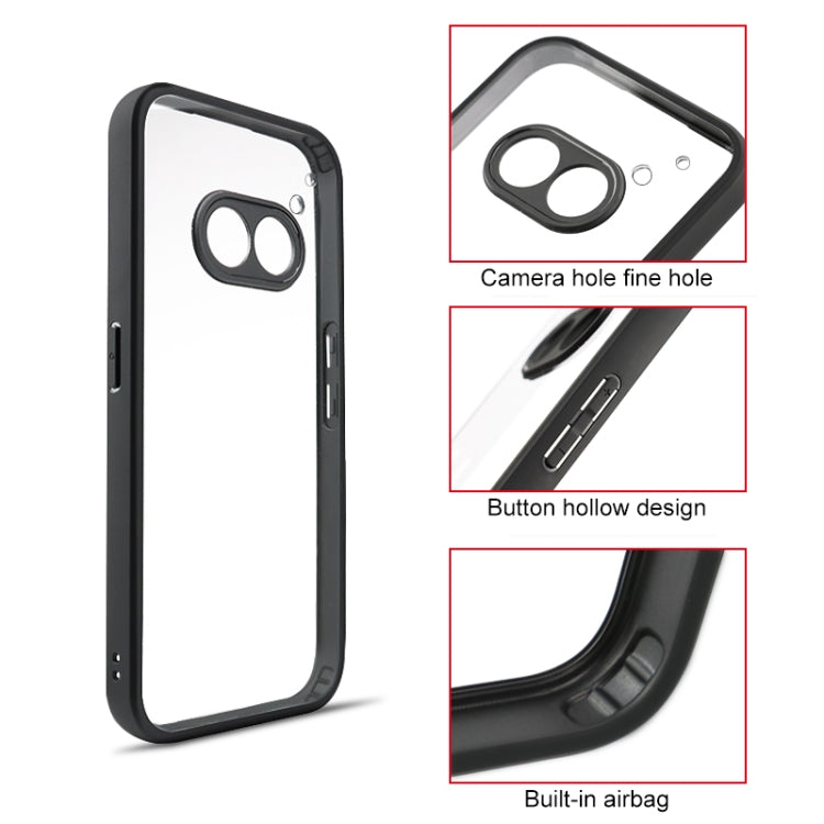 For Nothing Phone 2a Frosted TPU Hybrid Transparent PC Phone Case(Black) - More Brand by PMC TechLife | Online Shopping South Africa | PMC TechLife | Buy Now Pay Later Mobicred