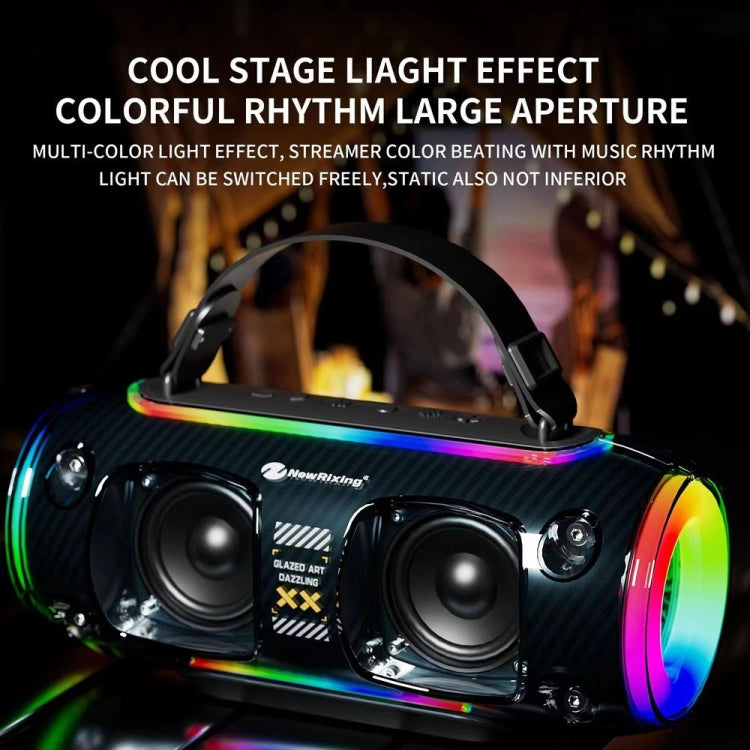 New Rixing NR8806 Portable Outdoor Wireless Bluetooth Speaker RGB Colorful Subwoofer, Style:Dual Mic(Blue) - free shipping - PMC Jewellery - Order now!