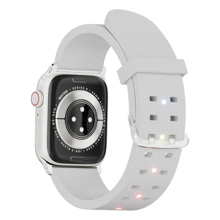 For Apple Watch SE 2022 40mm Luminous Colorful Light Silicone Watch Band(Light Grey) - Watch Bands by PMC TechLife | Online Shopping South Africa | PMC TechLife