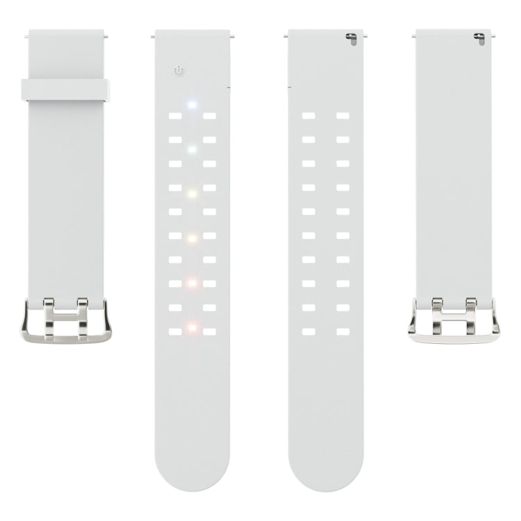 For Apple Watch SE 2022 40mm Luminous Colorful Light Silicone Watch Band(Light Grey) - Watch Bands by PMC TechLife | Online Shopping South Africa | PMC TechLife