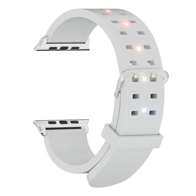 For Apple Watch Series 6 40mm Luminous Colorful Light Silicone Watch Band(Light Grey) - Watch Bands by PMC TechLife | Online Shopping South Africa | PMC TechLife | Buy Now Pay Later Mobicred