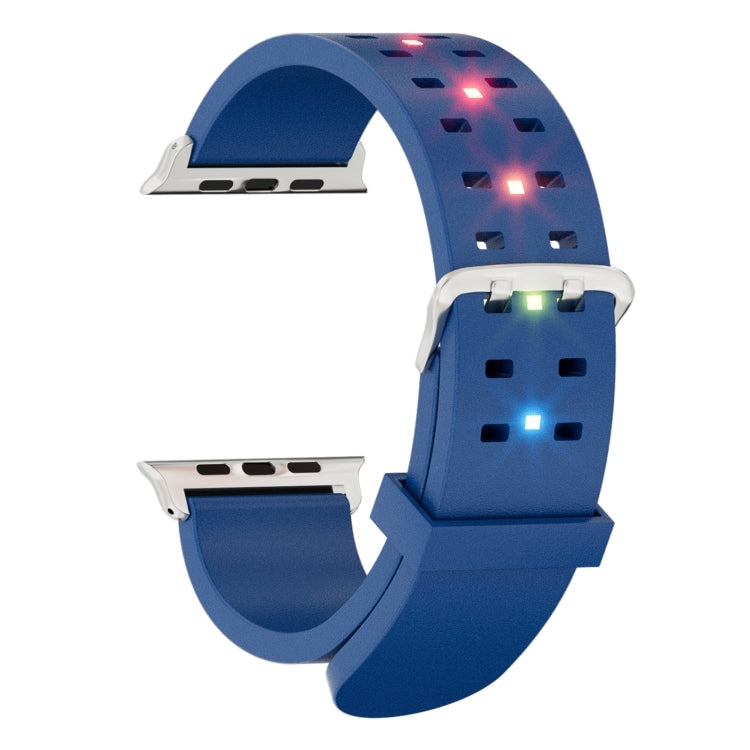 For Apple Watch Series 6 40mm Luminous Colorful Light Silicone Watch Band(Blue) - free shipping - PMC TechLife - Order now!