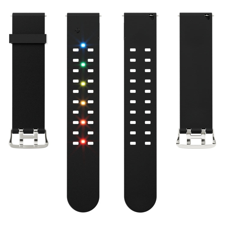 For Apple Watch Series 3 38mm Luminous Colorful Light Silicone Watch Band(Black) - Watch Bands by PMC TechLife | Online Shopping South Africa | PMC TechLife