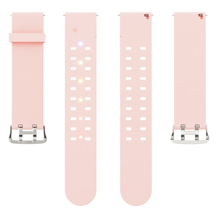 For Apple Watch Series 2 38mm Luminous Colorful Light Silicone Watch Band(Pink) - Watch Bands by PMC TechLife | Online Shopping South Africa | PMC TechLife