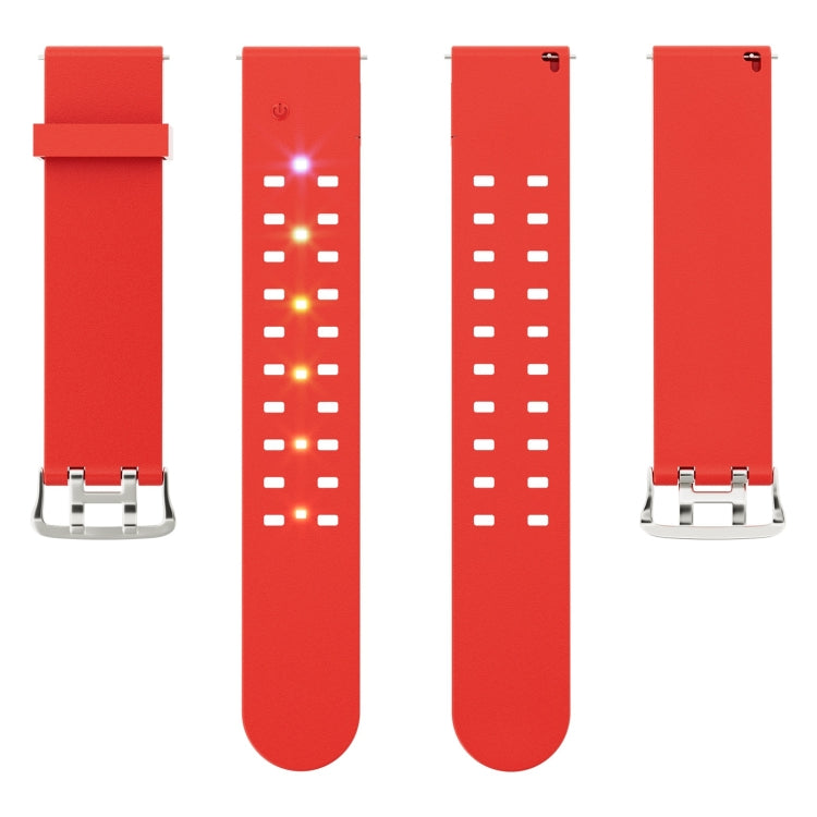 For Apple Watch Series 2 38mm Luminous Colorful Light Silicone Watch Band(Red) - Watch Bands by PMC TechLife | Online Shopping South Africa | PMC TechLife