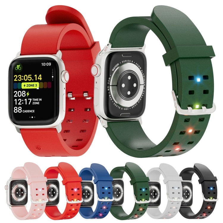 For Apple Watch Ultra 2 49mm Luminous Colorful Light Silicone Watch Band(Light Grey) - Watch Bands by PMC TechLife | Online Shopping South Africa | PMC TechLife
