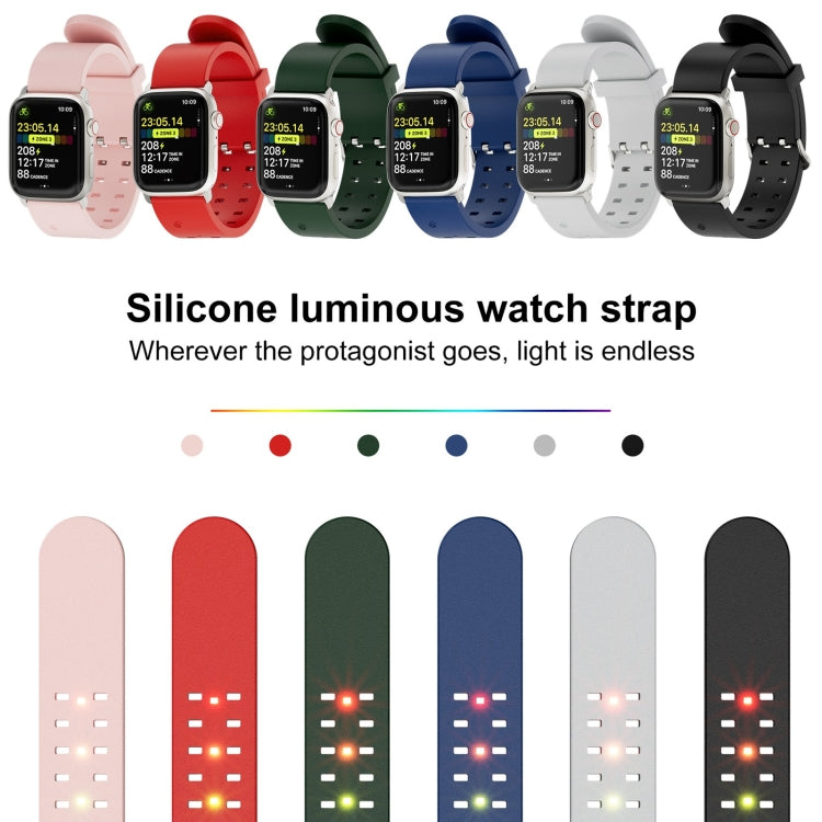 For Apple Watch Series 8 45mm Luminous Colorful Light Silicone Watch Band(Blue) - free shipping - PMC TechLife - Order now!