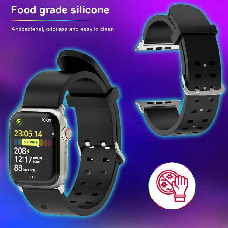 For Apple Watch Series 5 40mm Luminous Colorful Light Silicone Watch Band(Light Grey) - Watch Bands by PMC TechLife | Online Shopping South Africa | PMC TechLife