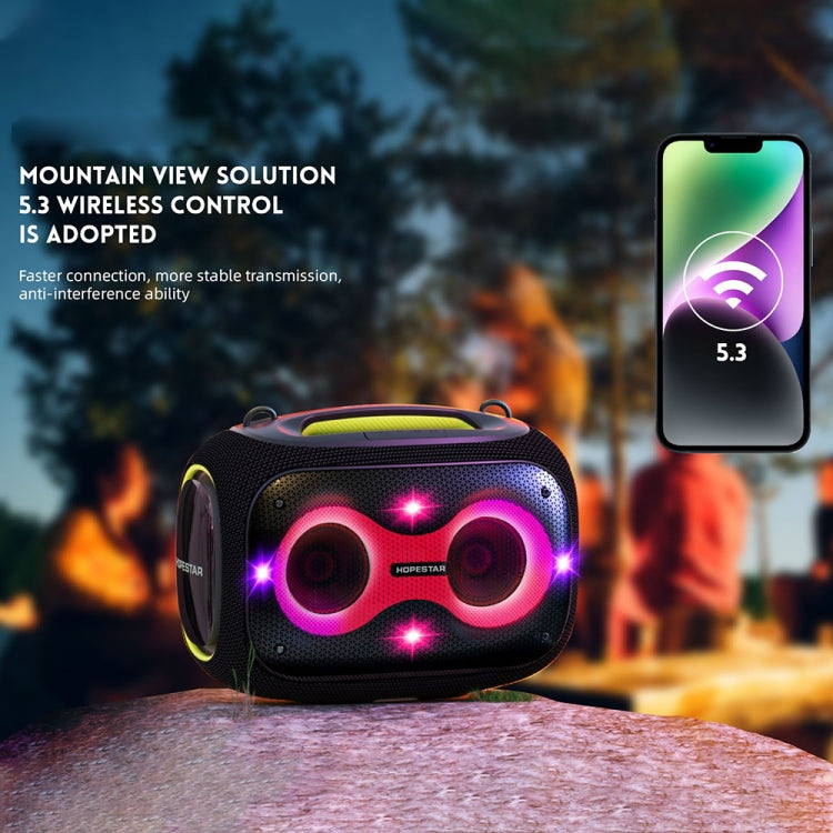 HOPESTAR Party Box 120W Karaoke Bluetooth Speaker with 2 Microphones(Black) - free shipping - PMC Jewellery - Order now!