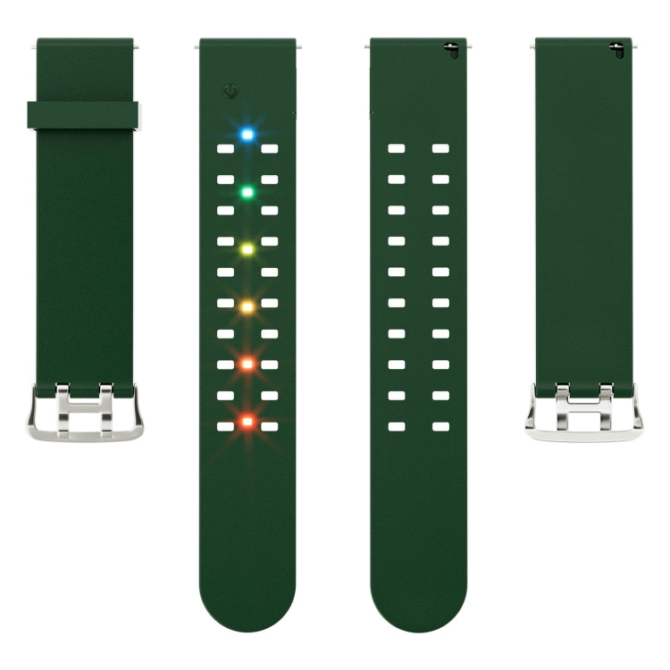 22mm Luminous Colorful Light Silicone Watch Band(Green) - 22mm Bands by PMC TechLife | Online Shopping South Africa | PMC TechLife | Buy Now Pay Later Mobicred