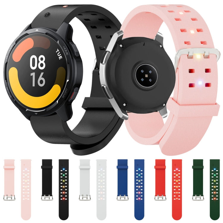 22mm Luminous Colorful Light Silicone Watch Band(Black) - 22mm Bands by PMC TechLife | Online Shopping South Africa | PMC TechLife