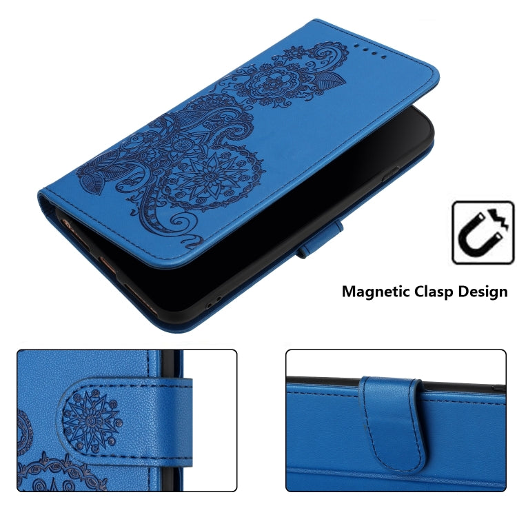 For Tecno Spark Go 2024 Datura Flower Embossed Flip Leather Phone Case(Blue) - Tecno Cases by PMC Jewellery | Online Shopping South Africa | PMC Jewellery | Buy Now Pay Later Mobicred