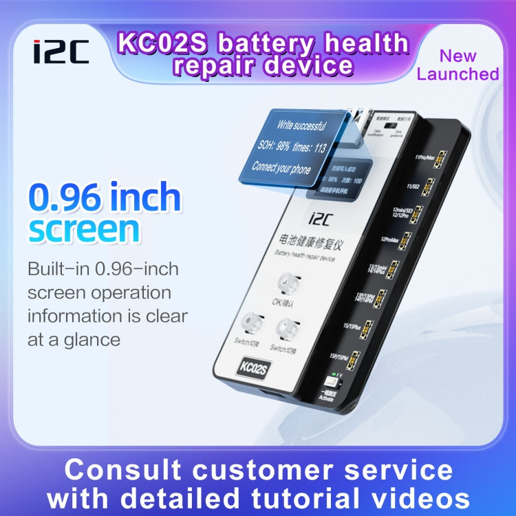 i2C KC02S Battery Health Recovery Device Activation Instrument For iPhone 11-15 Series - free shipping - PMC TechLife - Order now!