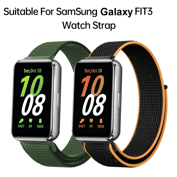 For Samsung Galaxy Fit 3 Woven Nylon Loop Watch Band(Black) - Watch Bands by PMC TechLife | Online Shopping South Africa | PMC TechLife