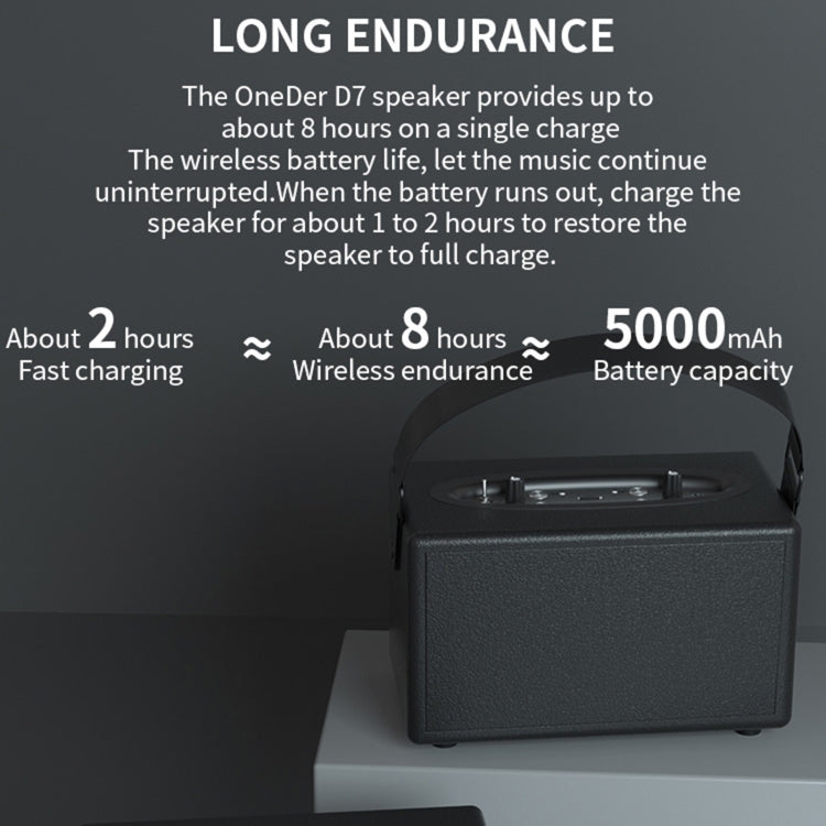 Oneder D7 Bluetooth Speaker Outdoor Karaoke Wireless Speakers With Two Mic(Black) - free shipping - PMC Jewellery - Order now!