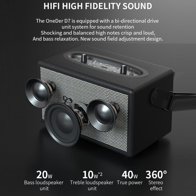 Oneder D7 Bluetooth Speaker Outdoor Karaoke Wireless Speakers With Two Mic(Orange) - free shipping - PMC Jewellery - Order now!