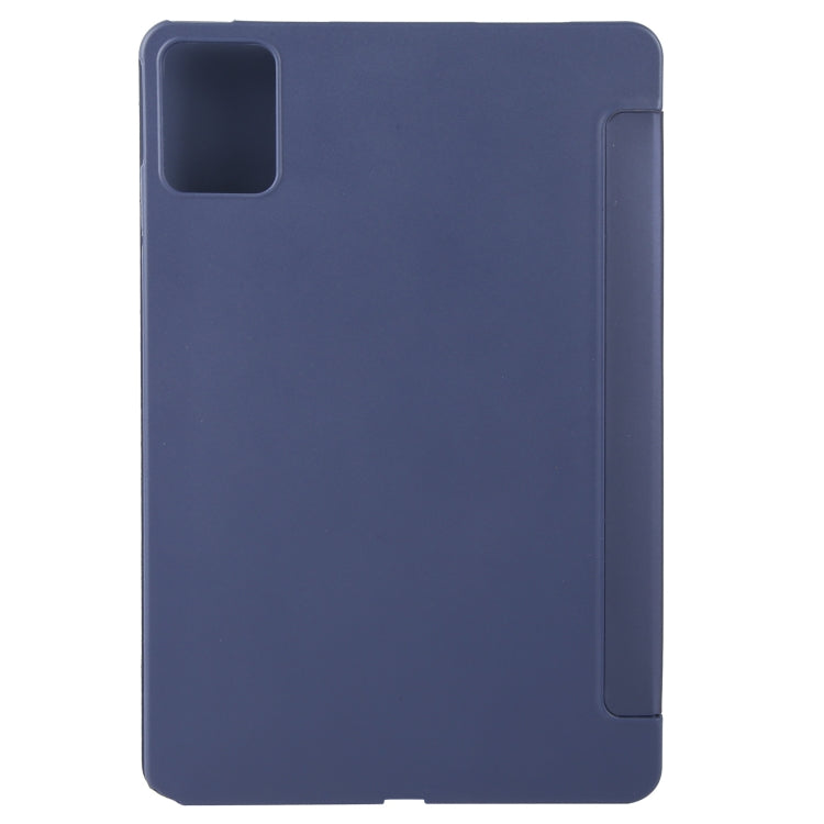 For Lenovo Tab M11/ Xiaoxin Pad 11 2024 Tri-fold Silicone Leather Tablet Case(Dark Blue) - Lenovo by PMC Jewellery | Online Shopping South Africa | PMC Jewellery | Buy Now Pay Later Mobicred
