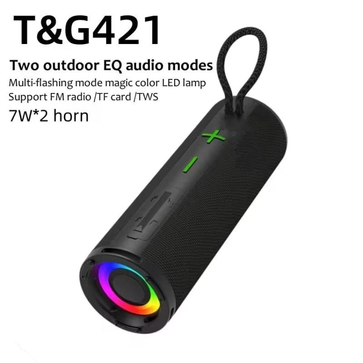 T&G TG-421 RGB BT Outdoor Waterproof Speakers(Green) - free shipping - PMC Jewellery - Order now!