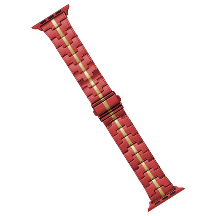 For Apple Watch Series 5 44mm Stainless Steel Watch Band(Red Yelllow) - free shipping - PMC TechLife - Order now!