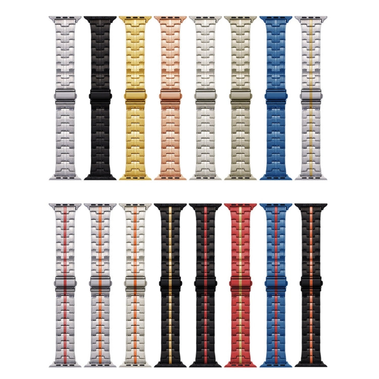 For Apple Watch Series 3 42mm Stainless Steel Watch Band(Silver Red) - free shipping - PMC TechLife - Order now!