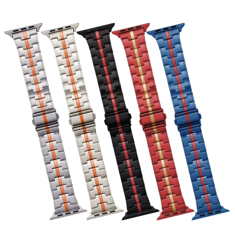 For Apple Watch Series 6 40mm Stainless Steel Watch Band(Blue Red) - free shipping - PMC TechLife - Order now!