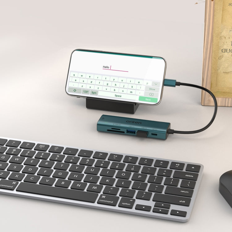 Onten UC122 6 in 1 USB-C / Type-C to SD + TF Card + USB 3.0 HUB with 5V Input & 100Mbps Network Card - free shipping - PMC Jewellery - Order now!