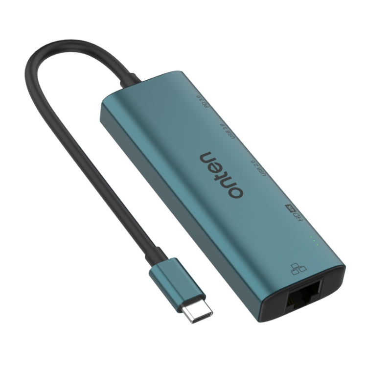 Onten UC125 5 in 1 USB-C / Type-C to HDMI+USB3.0+PD3.0 Multi-function HUB with 100Mbps Network Card - free shipping - PMC Jewellery - Order now!