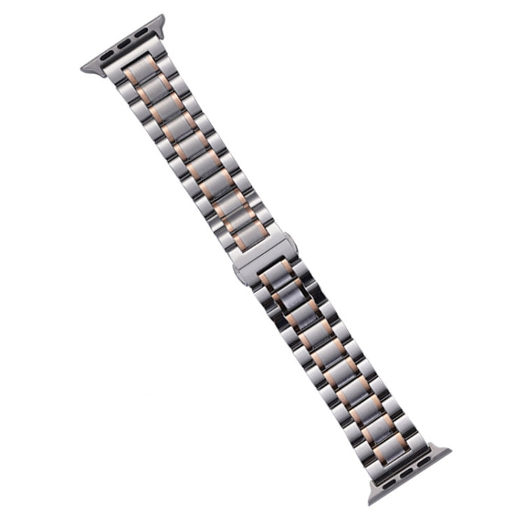 For Apple Watch SE 2022 40mm Five-Beads Stainless Steel Watch Band(Silver Rose Gold) - free shipping - PMC TechLife - Order now!