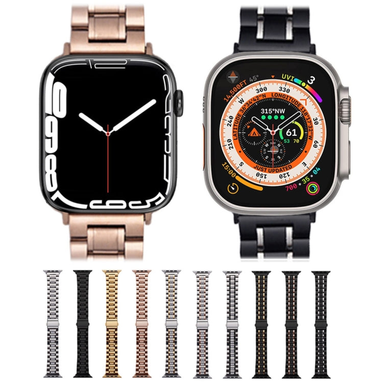 For Apple Watch Series 2 38mm Five-Beads Stainless Steel Watch Band(Black Rose Gold) - free shipping - PMC TechLife - Order now!
