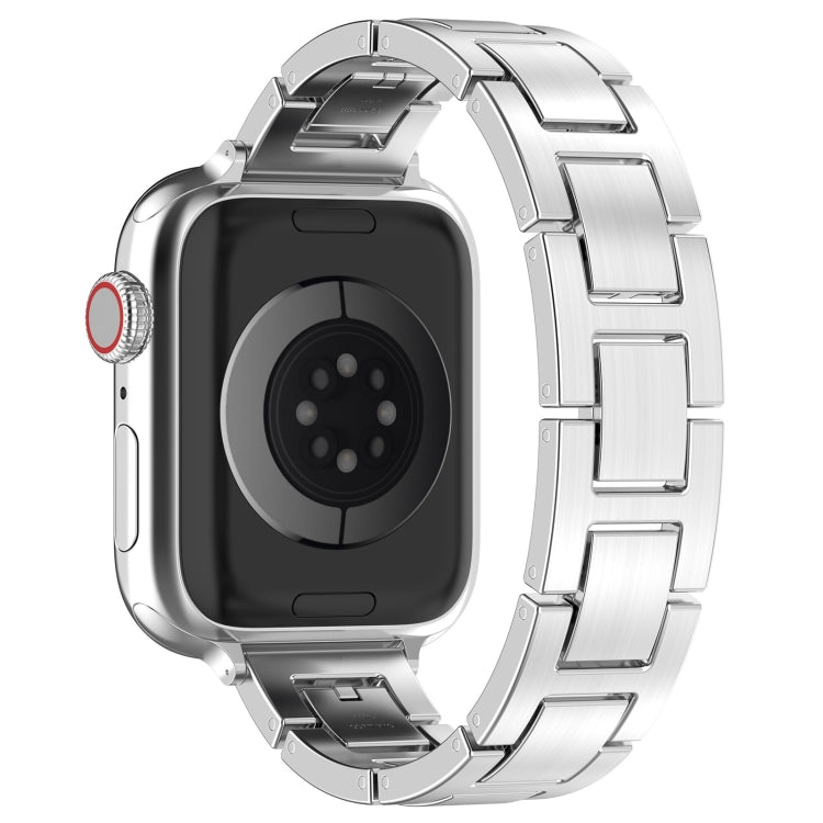 For Apple Watch Series 9 41mm H Slim Stainless Steel Watch Band(Silver) - Watch Bands by PMC TechLife | Online Shopping South Africa | PMC TechLife