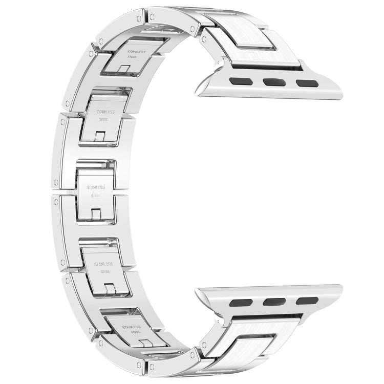 For Apple Watch SE 44mm H Slim Stainless Steel Watch Band(Silver) - free shipping - PMC TechLife - Order now!