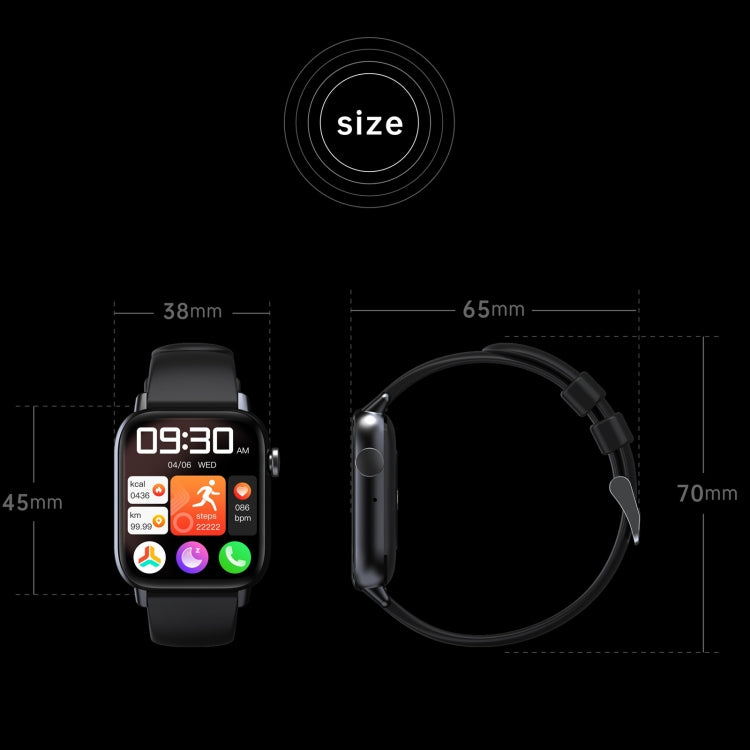 QS08 PRO 1.83 inch BT5.2 Smart Sport Watch, Support Sleep / Heart Rate / Blood Oxygen / Temperature / Blood Pressure Health Monitor(Black+Green) - Smart Watches by PMC TechLife | Online Shopping South Africa | PMC TechLife