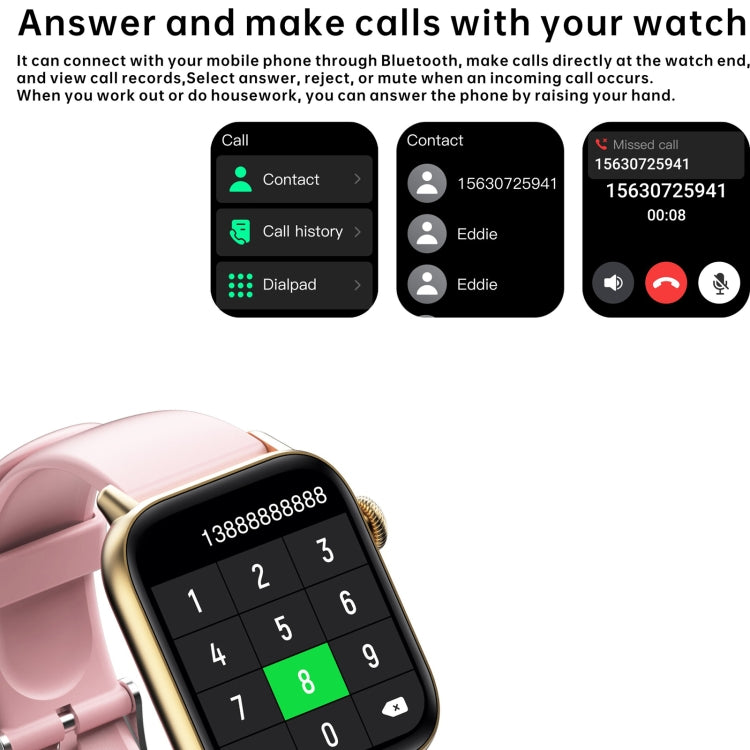 QS08 PRO 1.83 inch BT5.2 Smart Sport Watch, Support Sleep / Heart Rate / Blood Oxygen / Temperature / Blood Pressure Health Monitor(Black+Pink) - Smart Watches by PMC TechLife | Online Shopping South Africa | PMC TechLife