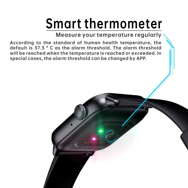 QS08 PRO 1.83 inch BT5.2 Smart Sport Watch, Support Sleep / Heart Rate / Blood Oxygen / Temperature / Blood Pressure Health Monitor(Black+Pink) - Smart Watches by PMC TechLife | Online Shopping South Africa | PMC TechLife