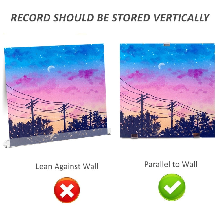 6pcs Wall Mounted Acrylic No-Punch Record Display Stand - Shelf & Hooks by PMC TechLife | Online Shopping South Africa | PMC TechLife