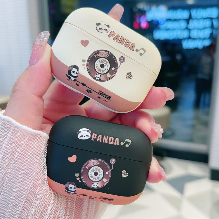 For AirPods 3 Panda Records Pattern Earbuds Box Frosted TPU Case(Black) - free shipping - PMC Jewellery - Order now!