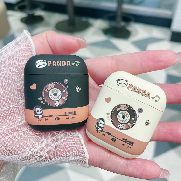 For AirPods 3 Panda Records Pattern Earbuds Box Frosted TPU Case(Black) - free shipping - PMC Jewellery - Order now!