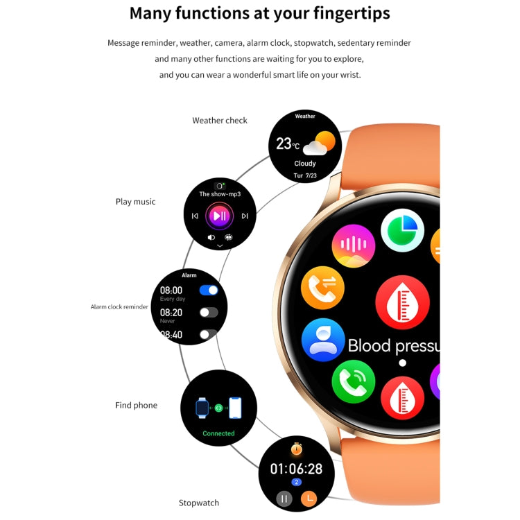 QS40 1.39 inch BT5.2 Smart Sport Watch, Support Bluetooth Call / Sleep / Blood Oxygen / Temperature / Heart Rate / Blood Pressure Health Monitor(Orange) - Smart Watches by PMC TechLife | Online Shopping South Africa | PMC TechLife