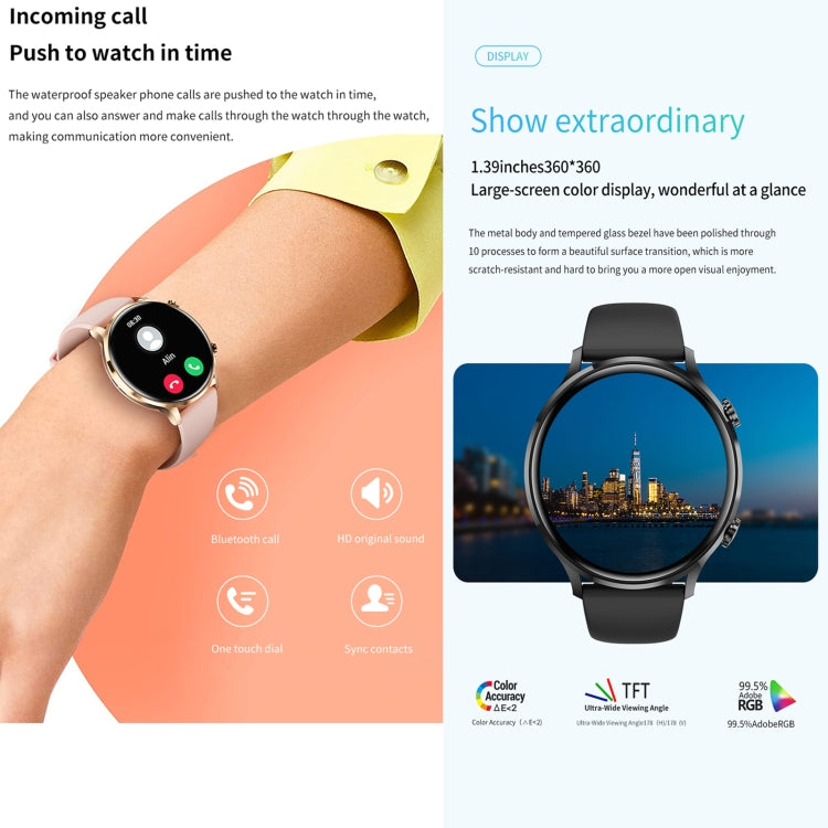 QS40 1.39 inch BT5.2 Smart Sport Watch, Support Bluetooth Call / Sleep / Blood Oxygen / Temperature / Heart Rate / Blood Pressure Health Monitor(Grey) - free shipping - PMC TechLife - Order now!