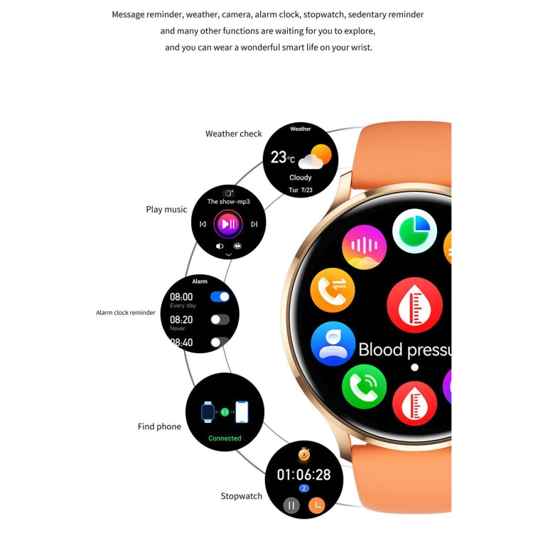 QS80 1.39 inch BT5.2 Smart Sport Watch, Support Bluetooth Call / Sleep / Blood Oxygen / Temperature / Heart Rate / Blood Pressure Health Monitor(Pink) - Smart Watches by PMC TechLife | Online Shopping South Africa | PMC TechLife