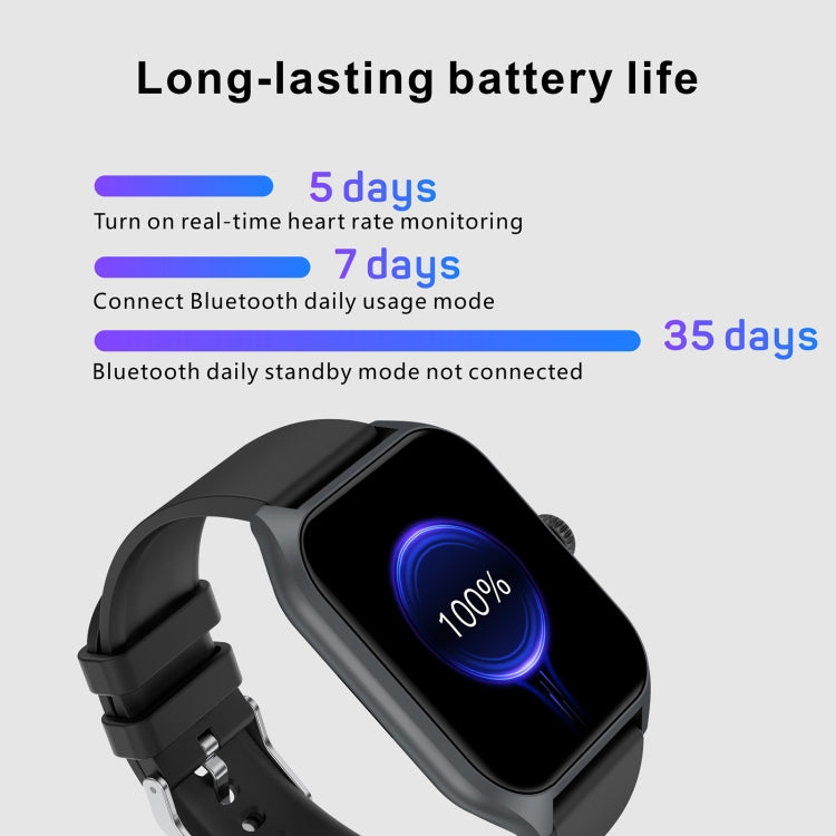 Qx5 1.96 inch BT5.2 Smart Sport Watch, Support Bluetooth Call / Sleep / Blood Oxygen / Temperature / Heart Rate / Blood Pressure Health Monitor(Black) - Smart Watches by PMC TechLife | Online Shopping South Africa | PMC TechLife