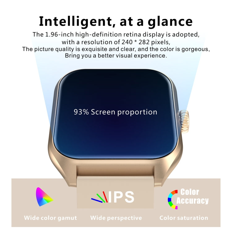 Qx5 1.96 inch BT5.2 Smart Sport Watch, Support Bluetooth Call / Sleep / Blood Oxygen / Temperature / Heart Rate / Blood Pressure Health Monitor(Beige) - free shipping - PMC TechLife - Order now!