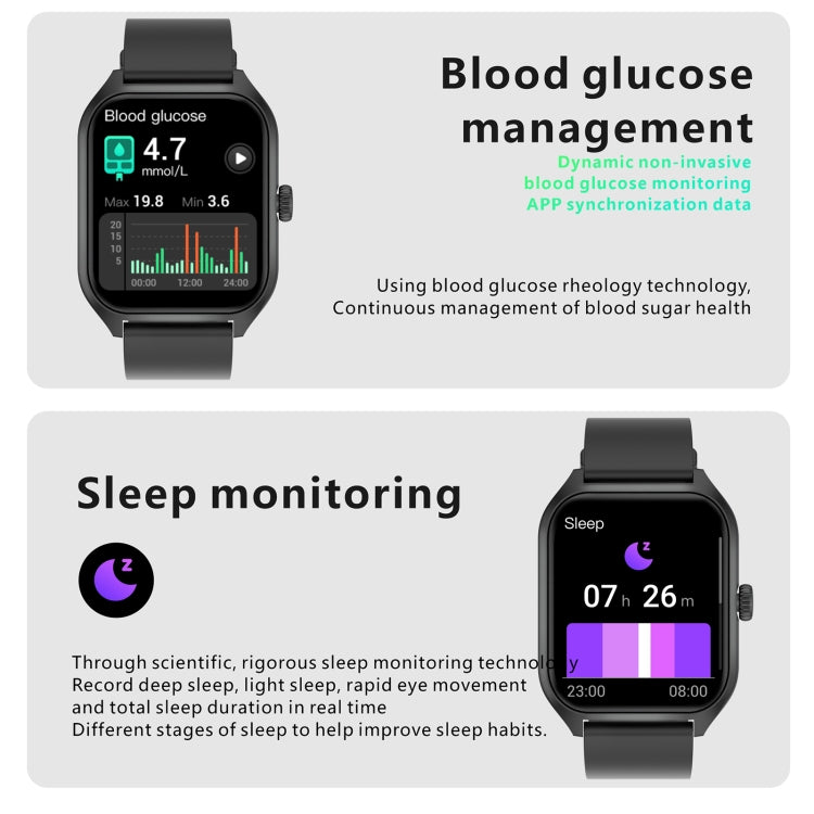 Qx5 1.96 inch BT5.2 Smart Sport Watch, Support Bluetooth Call / Sleep / Blood Oxygen / Temperature / Heart Rate / Blood Pressure Health Monitor(Black) - Smart Watches by PMC TechLife | Online Shopping South Africa | PMC TechLife