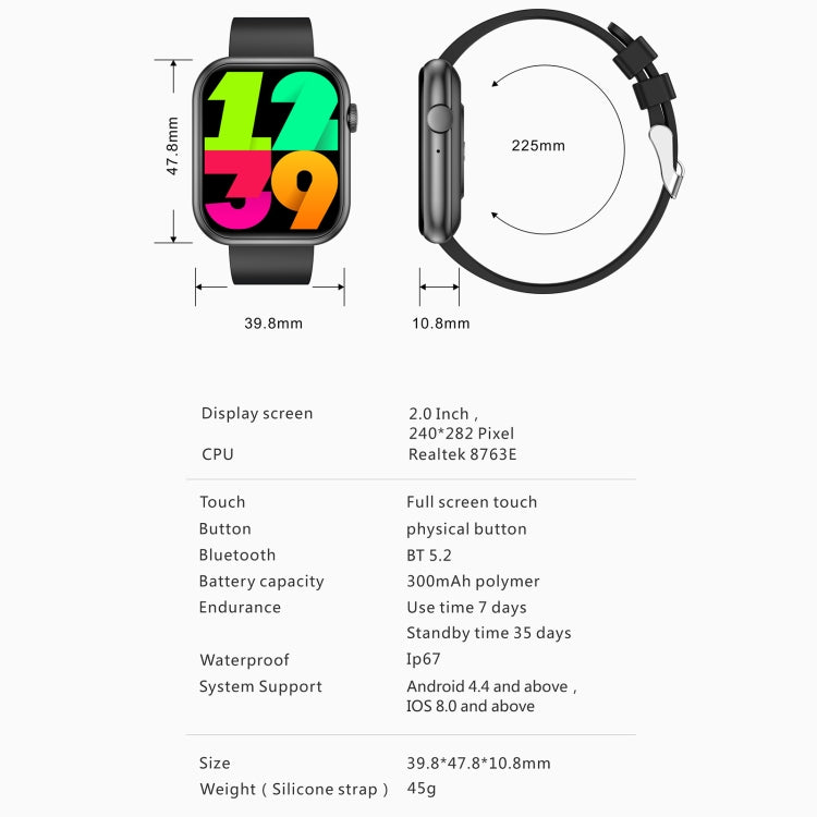 QX7 Pro 2.0 inch BT5.2 Smart Sport Watch, Support Bluetooth Call / Sleep / Blood Sugar / Blood Oxygen / Temperature / Heart Rate / Blood Pressure Health Monitor(Blue) - Smart Watches by PMC TechLife | Online Shopping South Africa | PMC TechLife | Buy Now Pay Later Mobicred